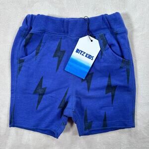 Bit'z Kids Lightning Bolt Casual Shorts Baby Boy Size 3-6 Months Blue New